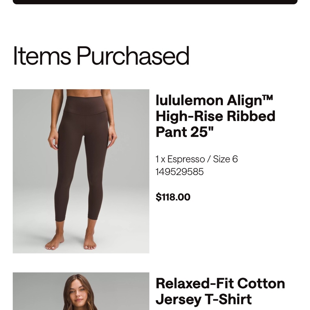 lululemon Align™ High-Rise Ribbed Pant 25"
1 x Espresso / Size 6